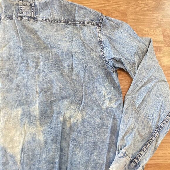 Vintage Artist Shirt 2xl Denim Long Sleeve Button down Workwear distressed - Picture 12 of 12
